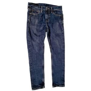 Levi's 510 Mens 28x30 Dark Blue Wash Skinny Fit Button Fly Jeans EUC